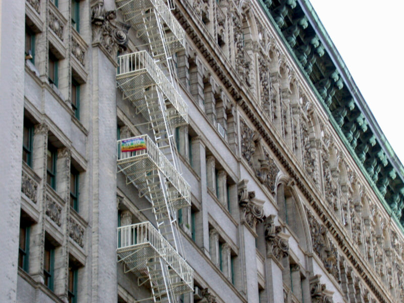 New York: white facade, fire ladder