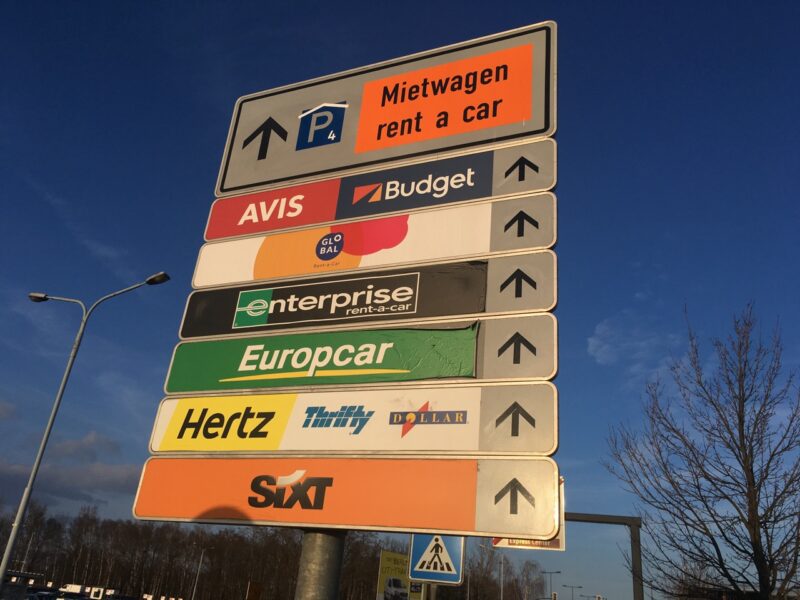 Rental Car Sign at Airport Schoenefeld