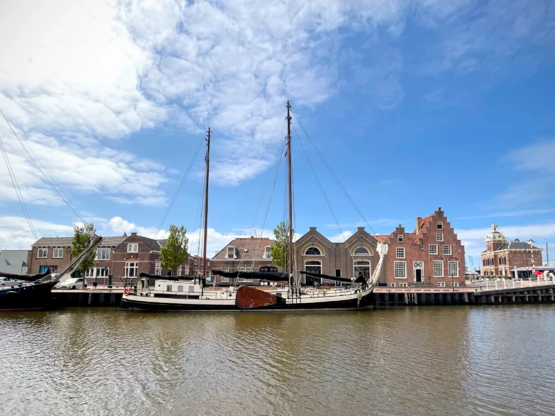 Flatboat in the Harbor of Harlingen, Netherlands