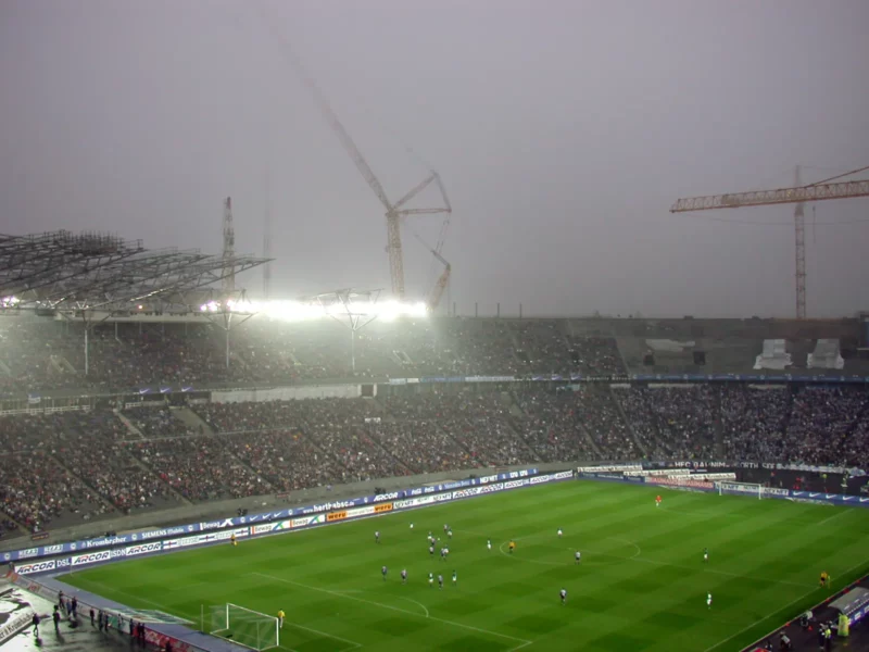 Olympiastadion Berlin - Football Field and Construction Site