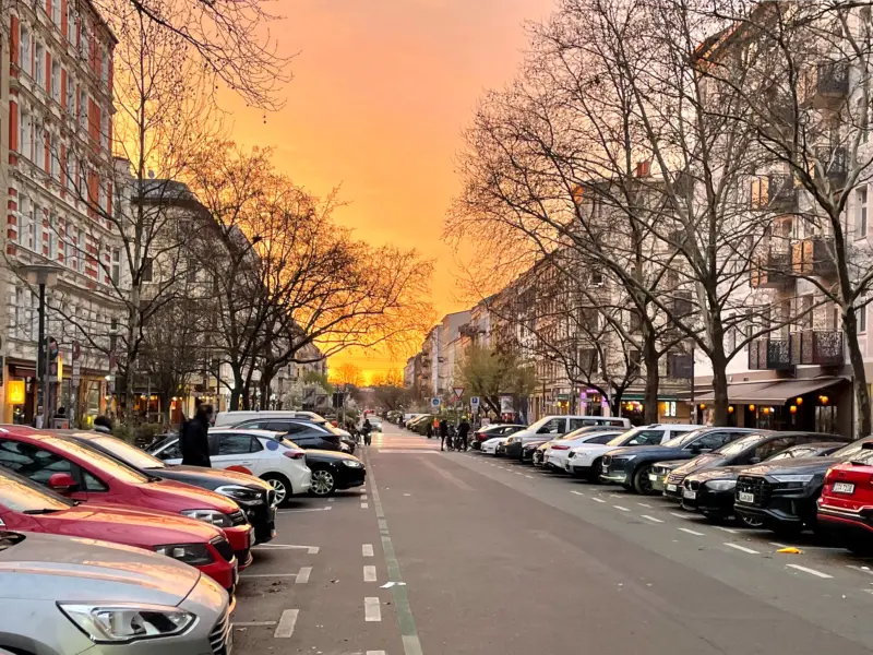 Oderberger Strasse Berlin Sunset