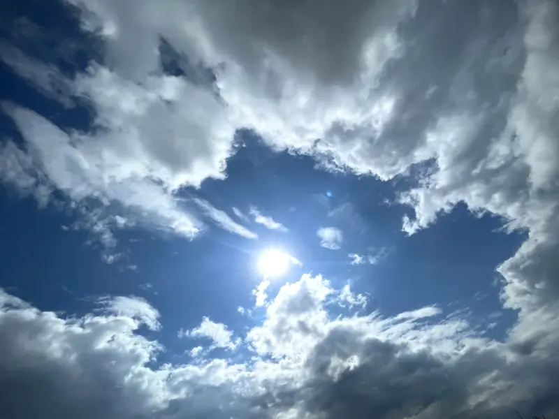 Sun, Clouds, Blue Sky